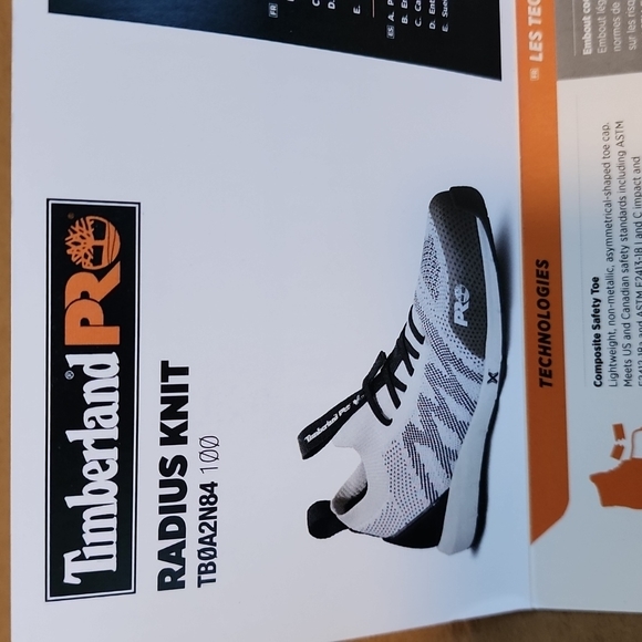 Timberland radius knit slip-on composite toe shoes- black/white-ladies 5.5 - Picture 7 of 10